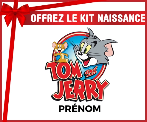 Kit naissance Tom & Jerry + prénom personnalisé pour bébé