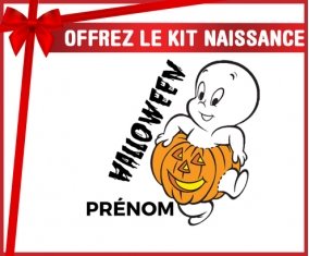 Kit naissance Halloween casper + prénom personnalisé pour bébé