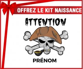 Kit naissance Attention pirate + prénom personnalisé pour bébé