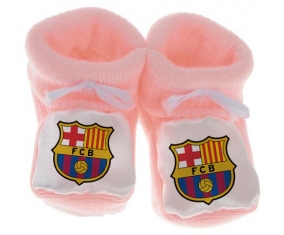 Chausson bébé FC Barcelone de couleur Rose