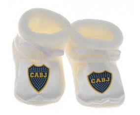 Chausson bébé Club Atlético Boca Juniors de couleur Blanc