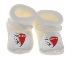 Chausson bébé FC Sion de couleur Blanc