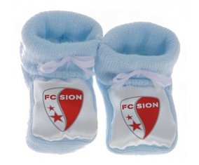 Chausson bébé FC Sion de couleur Bleu
