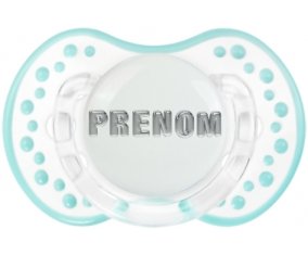 Tétine Prénom ou texte personnalisée alphabet style-5 :Retro-blanc-lagon classique Tétine embout Lovi Dynamic 0/6 mois