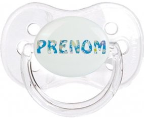 Tétine Prénom ou texte personnalisée alphabet style-6 :Transparent classique Tétine embout cerise 0/6 mois