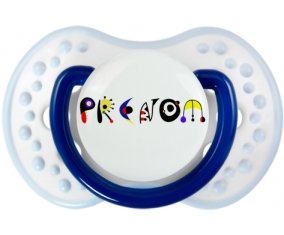 Tétine Prénom ou texte personnalisée alphabet style-14 :Marine-blanc-bleu classique Tétine embout Lovi Dynamic 0/6 mois