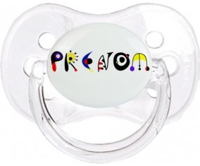 Tétine Prénom ou texte personnalisée alphabet style-14 :Transparent classique Tétine embout cerise 0/6 mois