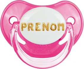 Tétine Prénom ou texte personnalisée alphabet style-17 :Rose classique embout physiologique 0/6 mois