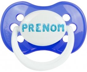 Tétine Prénom ou texte personnalisée alphabet style-18 :Bleu classique Tétine embout anatomique 0/6 mois