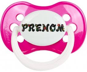 Tétine Prénom ou texte personnalisée alphabet style-20 :Rose foncé classique Tétine embout anatomique 0/6 mois