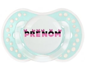 Tétine Prénom ou texte personnalisée alphabet style-23 :Retro-turquoise-lagon classique Tétine embout Lovi Dynamic 0/6 mois