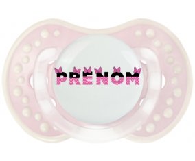 Tétine Prénom ou texte personnalisée alphabet style-23 :Retro-rose-tendre classique Tétine embout Lovi Dynamic 0/6 mois