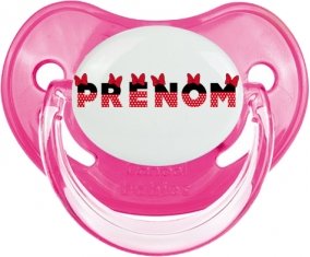 Tétine Prénom ou texte personnalisée alphabet style-24 :Rose classique embout physiologique 0/6 mois