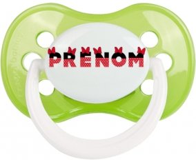 Tétine Prénom ou texte personnalisée alphabet style-24 :Vert classique Tétine embout anatomique 0/6 mois
