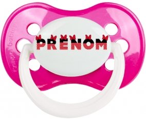 Tétine Prénom ou texte personnalisée alphabet style-24 :Rose foncé classique Tétine embout anatomique 0/6 mois