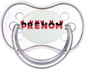 Tétine Prénom ou texte personnalisée alphabet style-24 :Transparente classique Tétine embout anatomique 0/6 mois