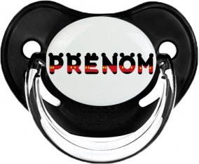 Tétine Prénom ou texte personnalisée alphabet style-25 :Noir classique embout physiologique 0/6 mois