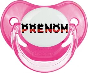 Tétine Prénom ou texte personnalisée alphabet style-25 :Rose classique embout physiologique 0/6 mois