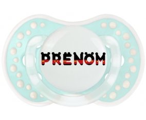 Tétine Prénom ou texte personnalisée alphabet style-25 :Retro-turquoise-lagon classique Tétine embout Lovi Dynamic 0/6 mois