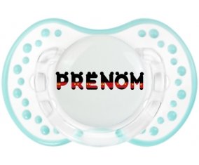 Tétine Prénom ou texte personnalisée alphabet style-25 :Retro-blanc-lagon classique Tétine embout Lovi Dynamic 0/6 mois
