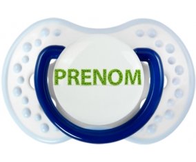 Tétine Prénom ou texte personnalisée alphabet style-26 :Marine-blanc-bleu classique Tétine embout Lovi Dynamic 0/6 mois
