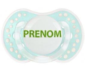 Tétine Prénom ou texte personnalisée alphabet style-26 :Retro-turquoise-lagon classique Tétine embout Lovi Dynamic 0/6 mois