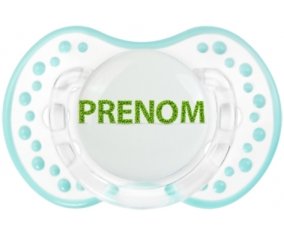 Tétine Prénom ou texte personnalisée alphabet style-26 :Retro-blanc-lagon classique Tétine embout Lovi Dynamic 0/6 mois