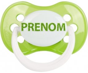 Tétine Prénom ou texte personnalisée alphabet style-26 :Vert classique Tétine embout anatomique 0/6 mois