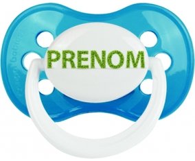 Tétine Prénom ou texte personnalisée alphabet style-26 :Cyan classique Tétine embout anatomique 0/6 mois