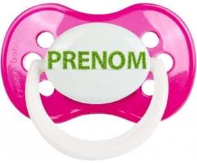 Tétine Prénom ou texte personnalisée alphabet style-26 :Rose foncé classique Tétine embout anatomique 0/6 mois