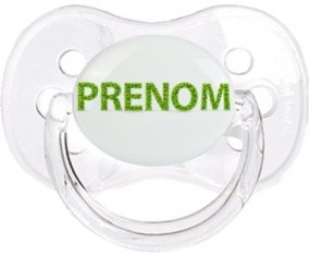 Tétine Prénom ou texte personnalisée alphabet style-26 :Transparent classique Tétine embout cerise 0/6 mois