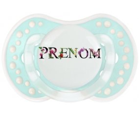 Tétine Prénom ou texte personnalisée alphabet style-27 :Retro-turquoise-lagon classique Tétine embout Lovi Dynamic 0/6 mois