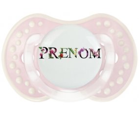 Tétine Prénom ou texte personnalisée alphabet style-27 :Retro-rose-tendre classique Tétine embout Lovi Dynamic 0/6 mois