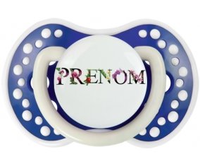Tétine Prénom ou texte personnalisée alphabet style-27 :Bleu-marine phosphorescente Tétine embout Lovi Dynamic 0/6 mois