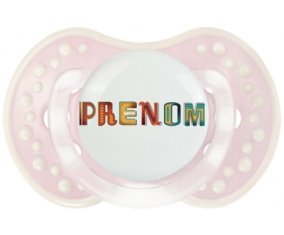 Tétine Prénom ou texte personnalisée alphabet style-29 :Retro-rose-tendre classique Tétine embout Lovi Dynamic 0/6 mois