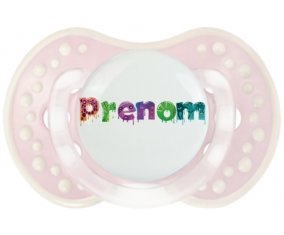 Tétine Prénom ou texte personnalisée alphabet style-30 :Retro-rose-tendre classique Tétine embout Lovi Dynamic 0/6 mois