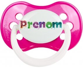 Tétine Prénom ou texte personnalisée alphabet style-30 :Rose foncé classique Tétine embout anatomique 0/6 mois