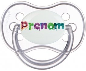 Tétine Prénom ou texte personnalisée alphabet style-30 :Transparente classique Tétine embout anatomique 0/6 mois