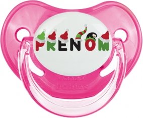 Tétine Prénom ou texte personnalisée alphabet style-31 :Rose classique embout physiologique 0/6 mois
