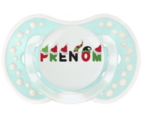 Tétine Prénom ou texte personnalisée alphabet style-31 :Retro-turquoise-lagon classique Tétine embout Lovi Dynamic 0/6 mois