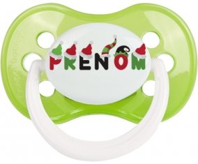 Tétine Prénom ou texte personnalisée alphabet style-31 :Vert classique Tétine embout anatomique 0/6 mois