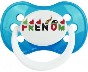 Tétine Prénom ou texte personnalisée alphabet style-31 :Cyan classique Tétine embout anatomique 0/6 mois
