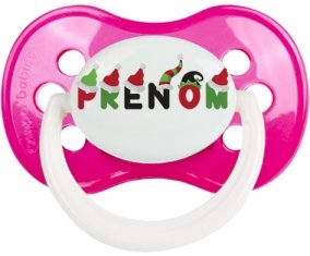 Tétine Prénom ou texte personnalisée alphabet style-31 :Rose foncé classique Tétine embout anatomique 0/6 mois