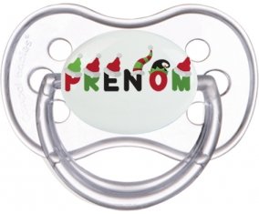 Tétine Prénom ou texte personnalisée alphabet style-31 :Transparente classique Tétine embout anatomique 0/6 mois