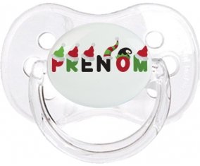 Tétine Prénom ou texte personnalisée alphabet style-31 :Transparent classique Tétine embout cerise 0/6 mois