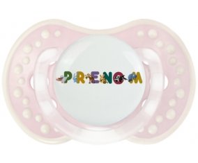 Tétine Prénom ou texte personnalisée alphabet style-32 :Retro-rose-tendre classique Tétine embout Lovi Dynamic 0/6 mois