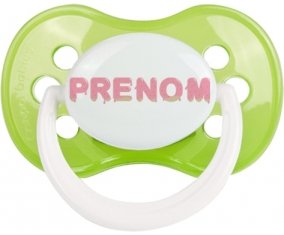 Tétine Prénom ou texte personnalisée alphabet style-33 :Vert classique Tétine embout anatomique 0/6 mois