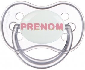 Tétine Prénom ou texte personnalisée alphabet style-33 :Transparente classique Tétine embout anatomique 0/6 mois