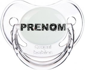 Tétine Prénom ou texte personnalisée alphabet style-34 :Transparent classique embout physiologique 0/6 mois