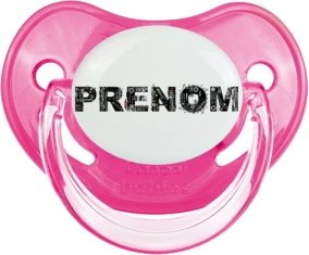 Tétine Prénom ou texte personnalisée alphabet style-34 :Rose classique embout physiologique 0/6 mois